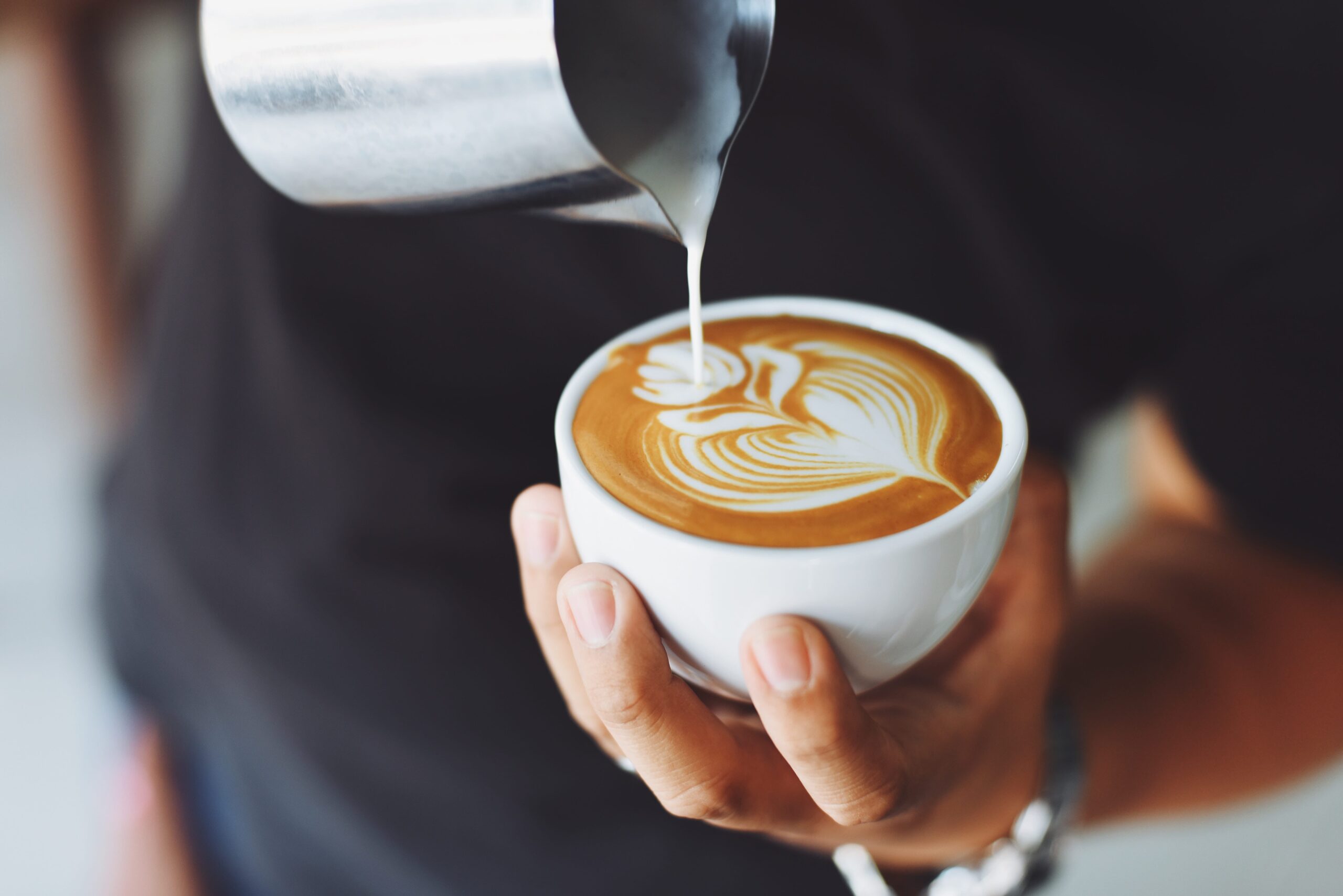 Cute cups of coffee. Latte, espresso, frappuccino, cappuccino